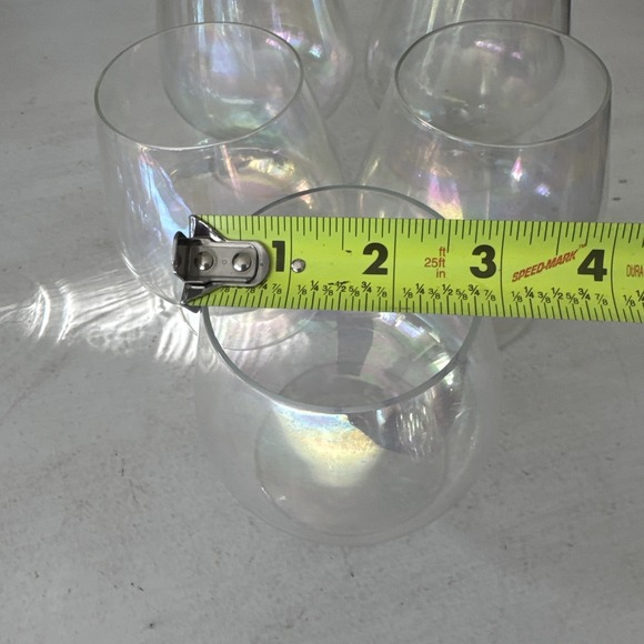 Set Of 5 Vintage Iridescent Luster 4 1/2" Cognac Brandy Snifter Glass RARE - Picture 5 of 6